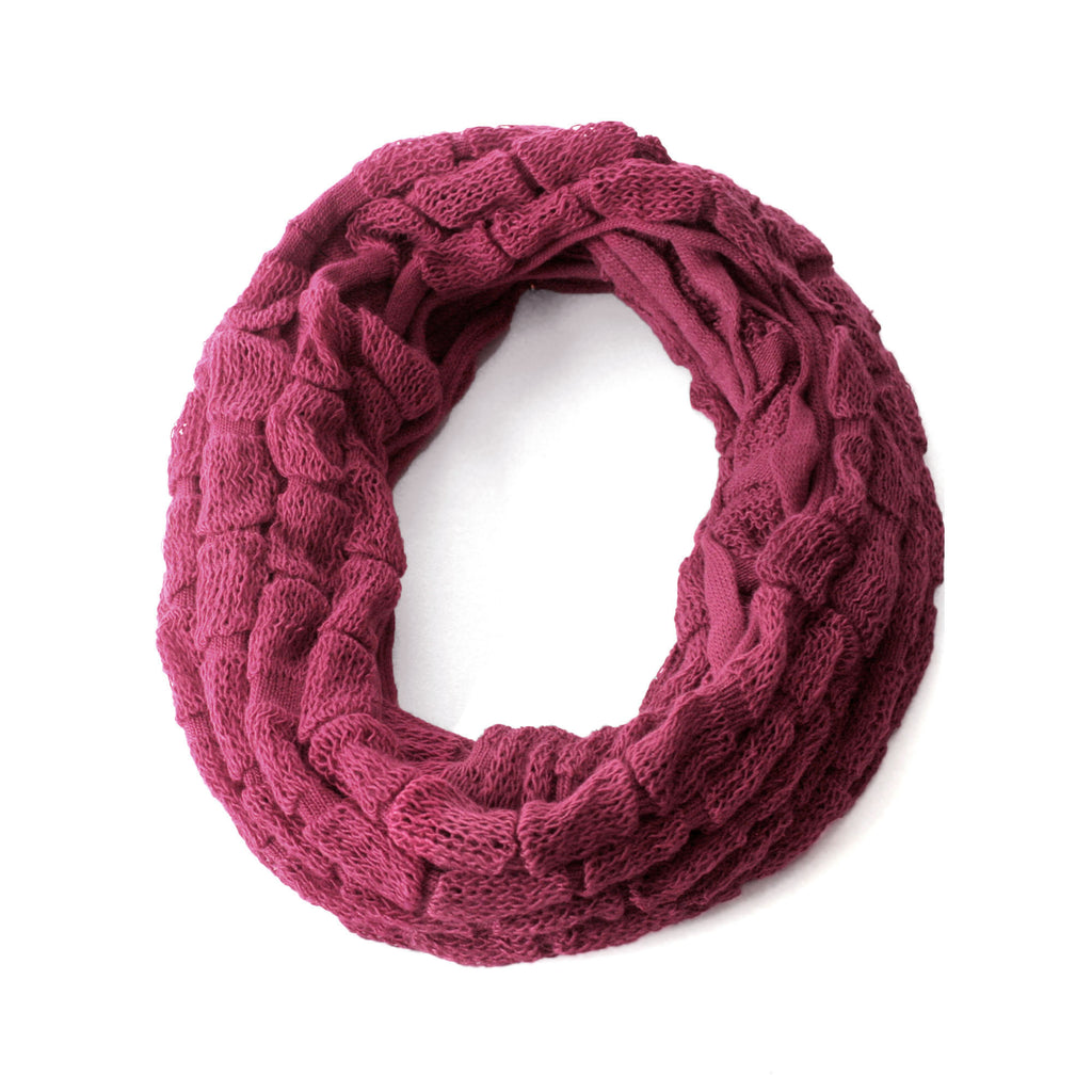 Infinity Lightweight Cotton Knitted Scarf ~ Fuchsia - ARGUA