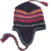 Alpaca Blended Chullo Hat with Andean Design - Purple,  One Size - ARGUA
