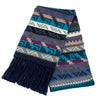 Multicolored Alpaca Wool Scarf with Andean Design ~ Blue Fringe - ARGUA