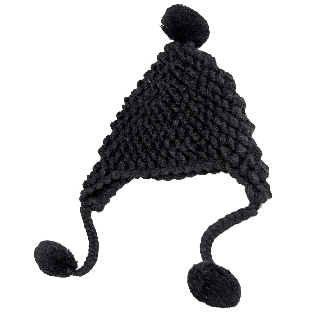 100% Baby Alpaca Chullo Hat in  Black - One Size - ARGUA