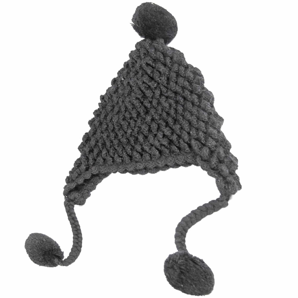 100% Baby Alpaca Chullo Hat in  Charcoal Gray - One Size - ARGUA