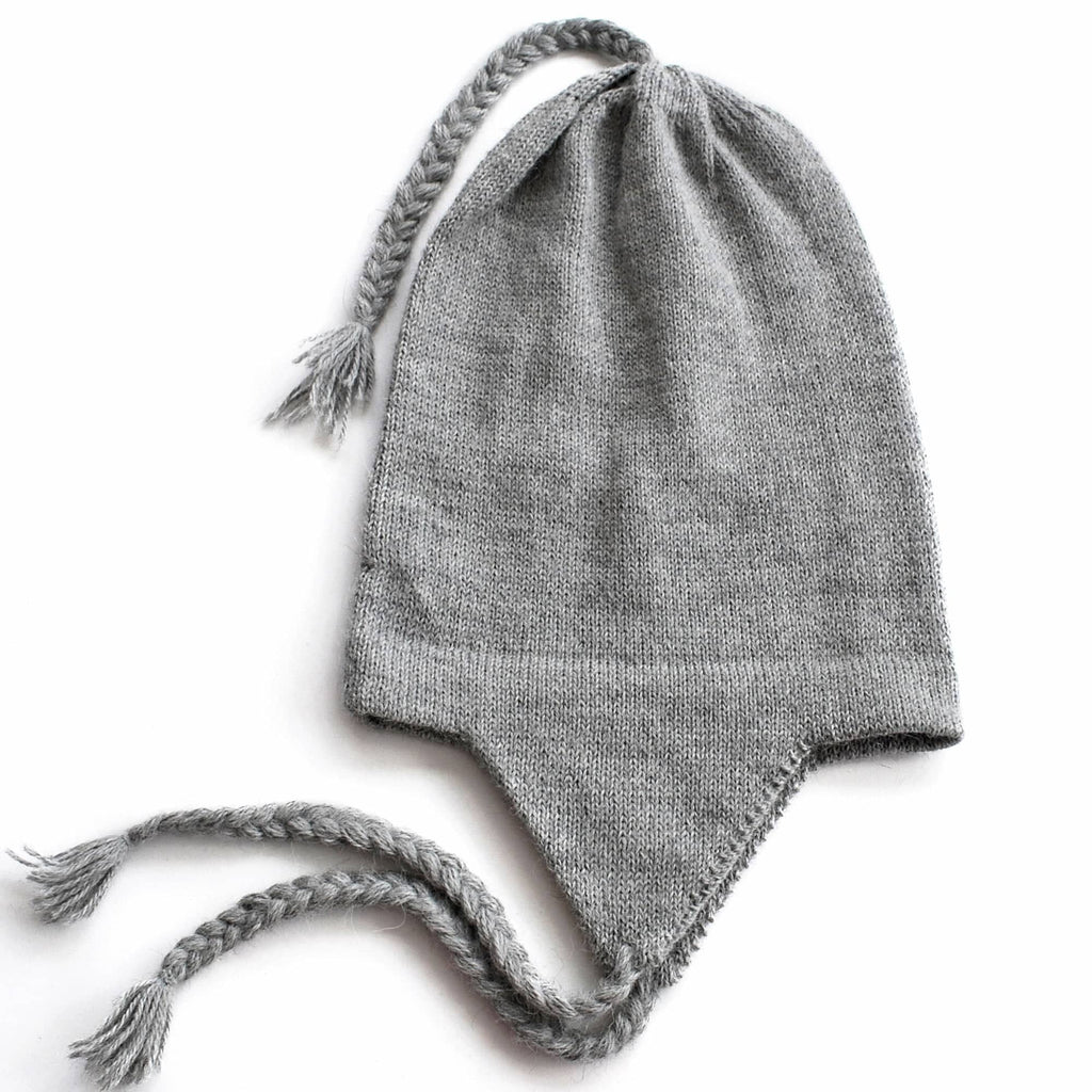 Elegant 100% Alpaca Chullo Hat in Silver Grey - One Size - ARGUA