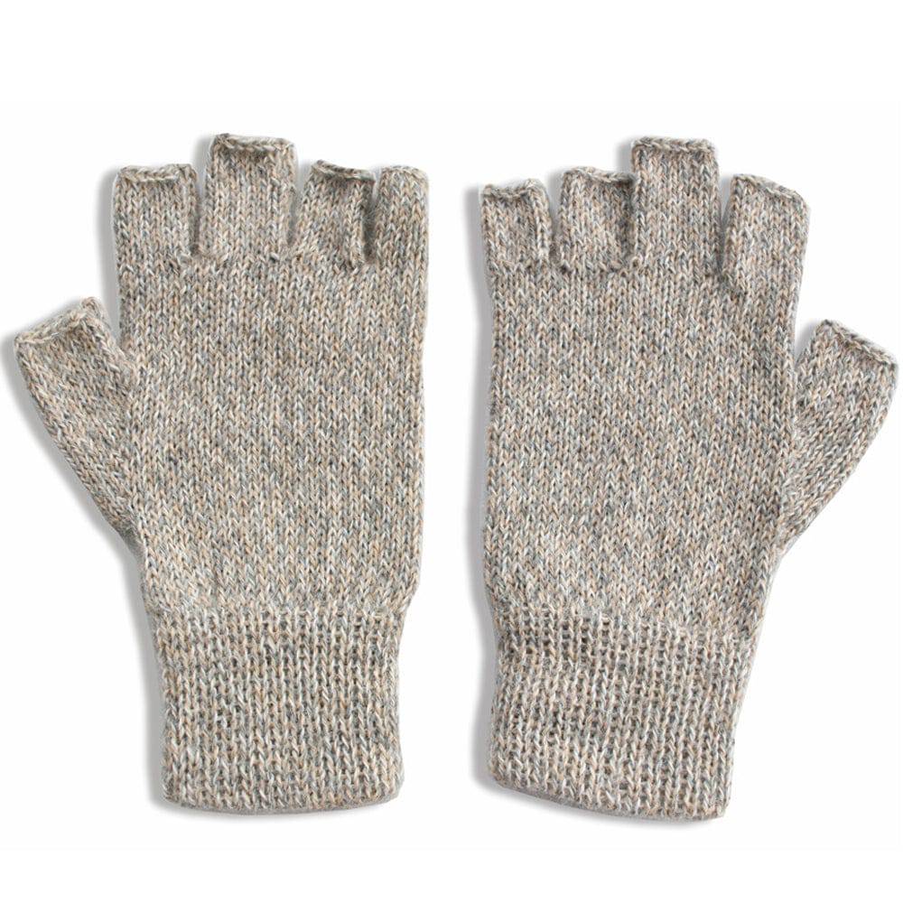 Alpaca Fingerless Gloves - Beige /Gray /Off-White (S) - ARGUA