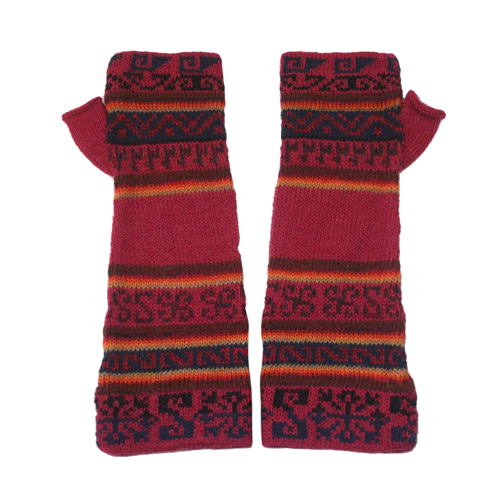 Andean Blended Alpaca Fingerless Mittens - Arm Warmers - One Size - Pink