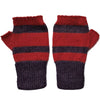 Charming 100% Alpaca Fingerless Mittens - Mulberry / Red (M)