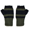 Cozy 100% Alpaca Fingerless Mittens - Forest Green / Black