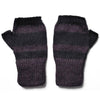 Cozy 100% Alpaca Fingerless Mittens - Mulberry / Black