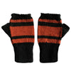 Unique 100% Alpaca Fingerless Gloves - Black / Terracotta