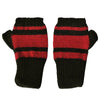 Vibrant 100% Alpaca Fingerless Gloves - Black / Red