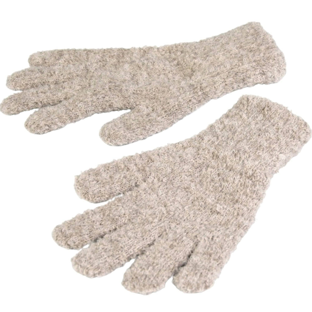 Fluffy Alpaca Wool Gloves - Beige