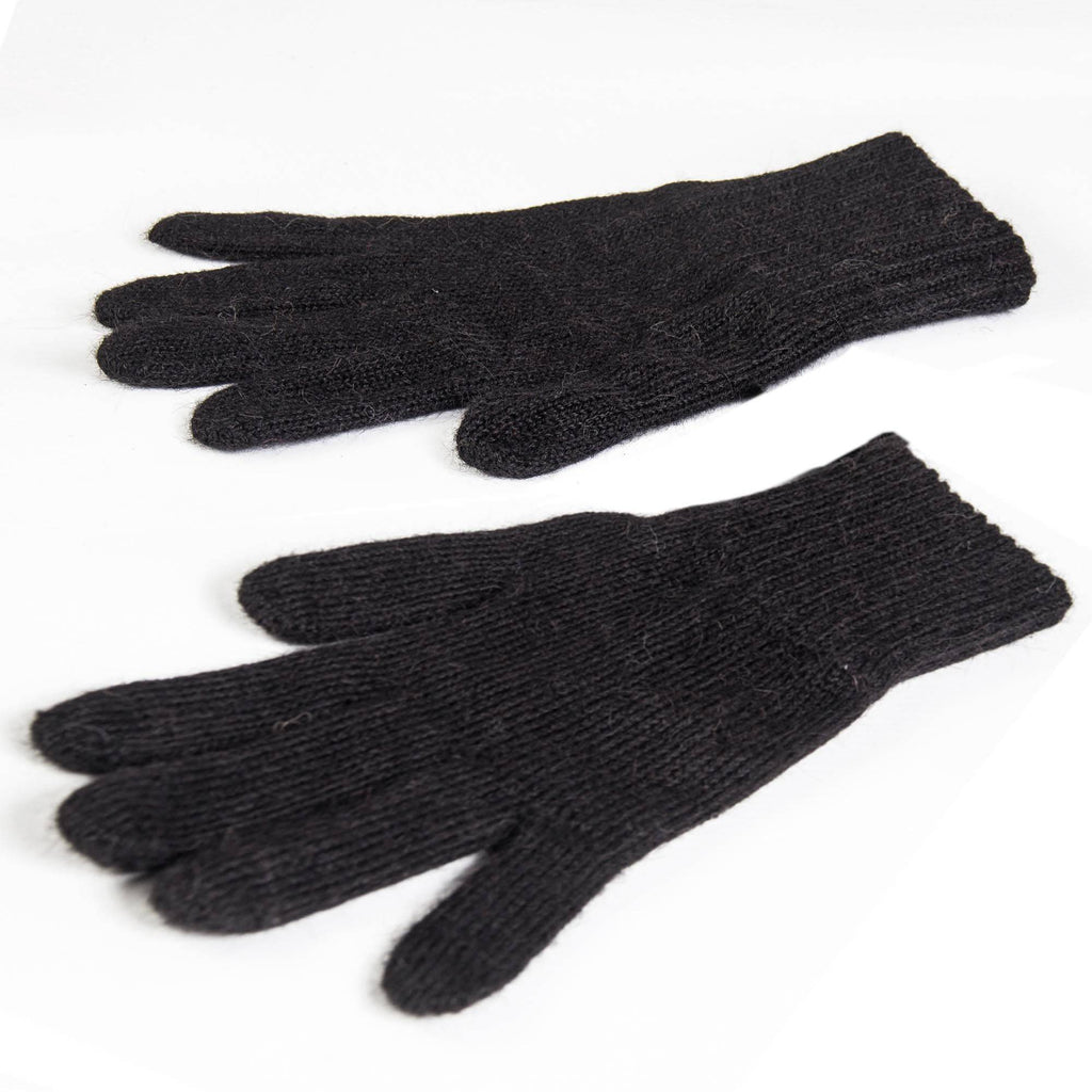 Classic Alpaca Wool Gloves - Black - ARGUA