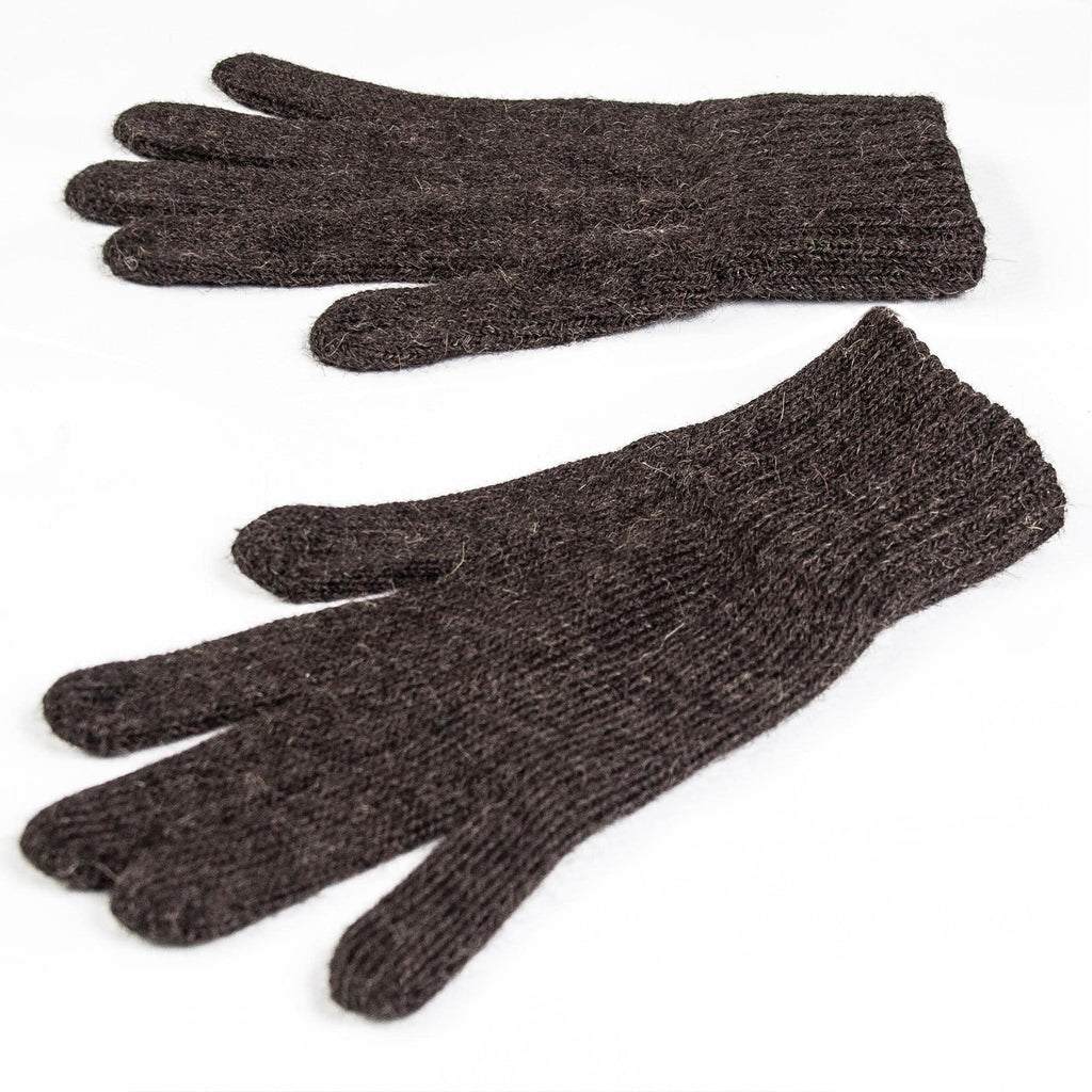 Classic Alpaca Wool Gloves - Brown - ARGUA