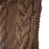 One Piece Hand Knit Baby Alpaca Blend Scarf and Hat for Women and Men - Brown