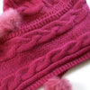 One Piece Hand Knitted Baby Alpaca Blend Hooded Hat  Scarf Women - Pink