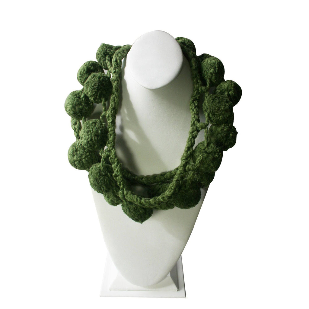 Handmade Cotton Necklace ~ Forest Green - ARGUA