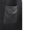 100% Alpaca Knitted Scarf w/ Leather Pocket for Women and Men - Dk Gray - ARGUA