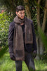 100% Alpaca Knitted Scarf w/ Pocket, Unisex - Brown - ARGUA